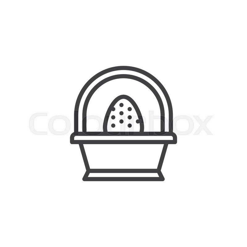 800x800 Easter Egg Basket Line Icon Linear Stock Vector Colourbox