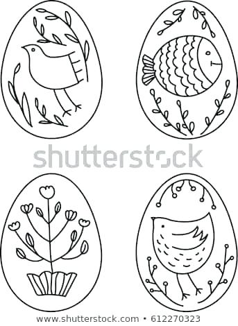 343x470 Easter Egg Outline Template