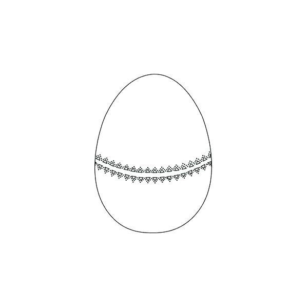 600x600 Easter Egg Outline Template Decorated Egg Outline Stock Vector