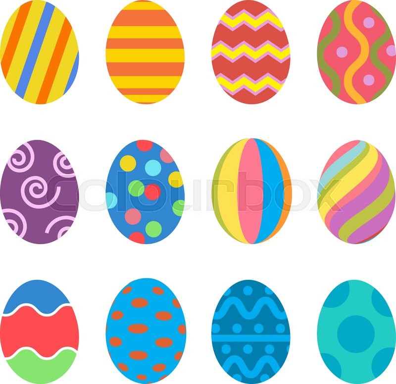 800x774 Easter Eggs Vector Icons Flat Style Stock Vector Colourbox