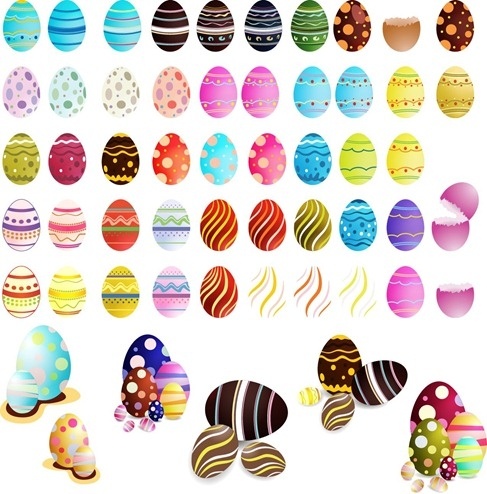 487x494 Easter Eggs Vector Set Free Vector In Encapsulated Postscript