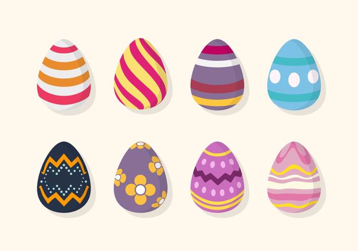 700x490 Flat Easter Egg Vectors