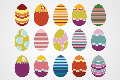 456x305 Free Easter Eggs Vector Set