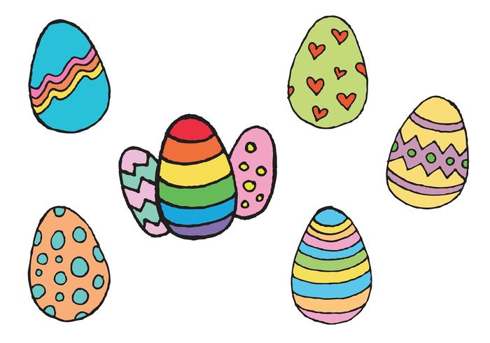 700x490 Free Hand Drawn Easter Egg Vector Series Stock Images