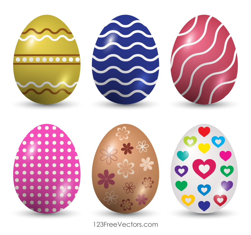 800x750 Happy Easter Eggs Vector Images