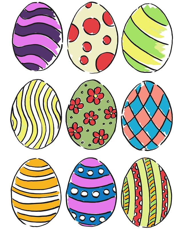 640x800 Set Of Easter Eggs Vector Free Download Creazilla