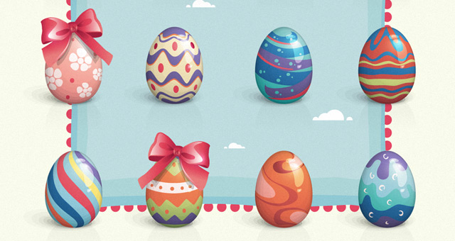 640x340 Vector Easter Eggs Set Conceptual Vectors Pixeden