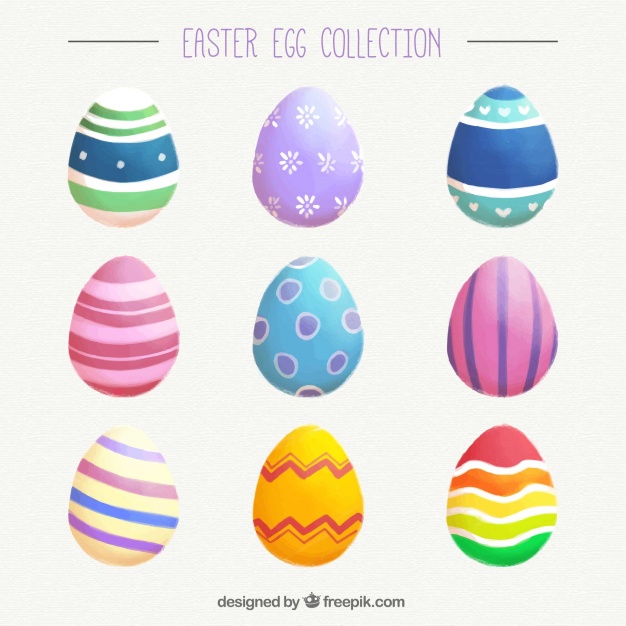 626x626 Watercolor Collection Of Easter Eggs Vector Free Download