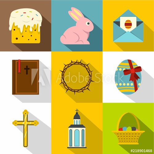 Happy Easter Icon Set Flat Style Set Of Happy Easter Vector 500x500 Happy Easter Icon Set Flat Style Set Of Happy Easter Vector