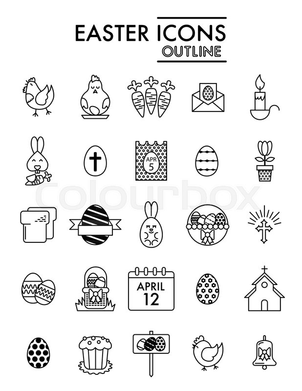Happy Easter Vector Icons Set Set Of Stock Vector Colourbox 618x800 Happy Easter Vector Icons Set Set Of Stock Vector Colourbox