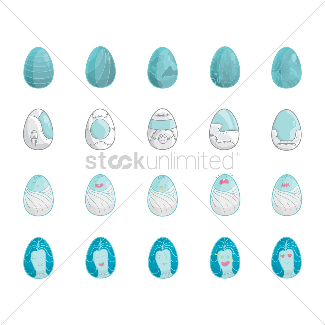 Set Of Easter Icons Vector Image 1300x1300 Set Of Easter Icons Vector Image