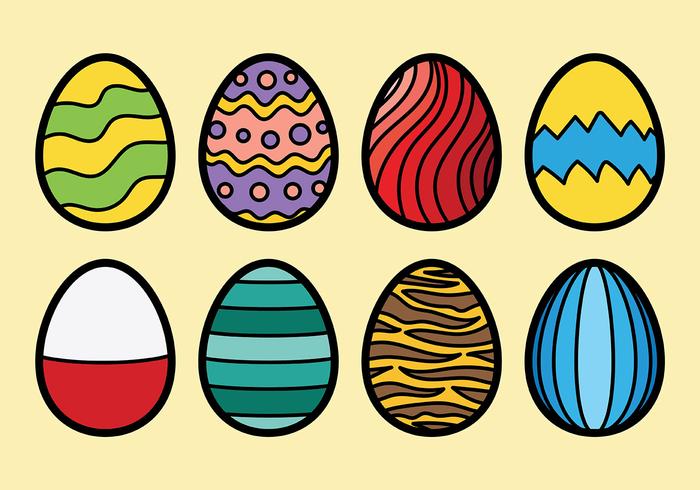 Colored Chocolate Easter Eggs Icons Vector 700x490 Colored Chocolate Easter Eggs Icons Vector