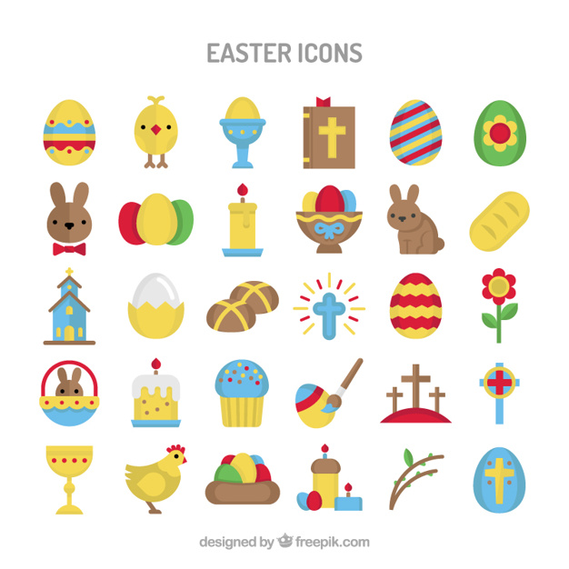 Colourful Easter Icons Vector Free Download 626x626 Colourful Easter Icons Vector Free Download