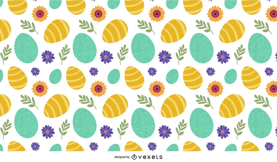900x529 Easter Eggs And Flowers Pattern