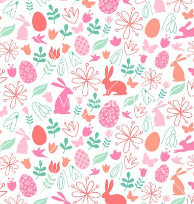 380x400 Seamless Easter Pattern Vector