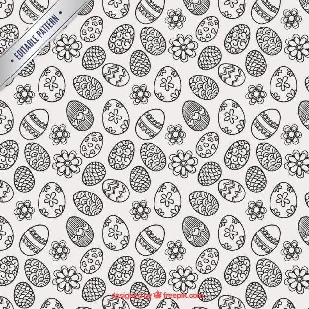 626x626 Sketchy Easter Eggs Pattern Vector Free Download