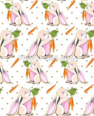 324x399 Cute Easter Bunny Pattern Vector Retro Dotted Background Frimufilms