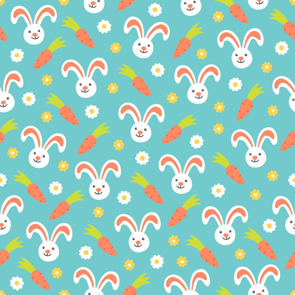 600x600 Cute Easter Seamless Pattern Design Vector Free Download