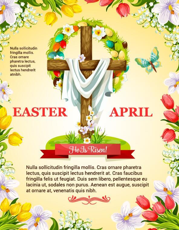 Easter Poster Template Design Vector Free Download 592x760 Easter Poster Template Design Vector Free Download