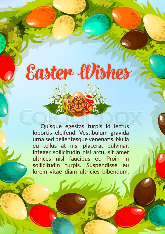 Easter Poster Template Of Decorated Stock Vector Colourbox 565x800 Easter Poster Template Of Decorated Stock Vector Colourbox