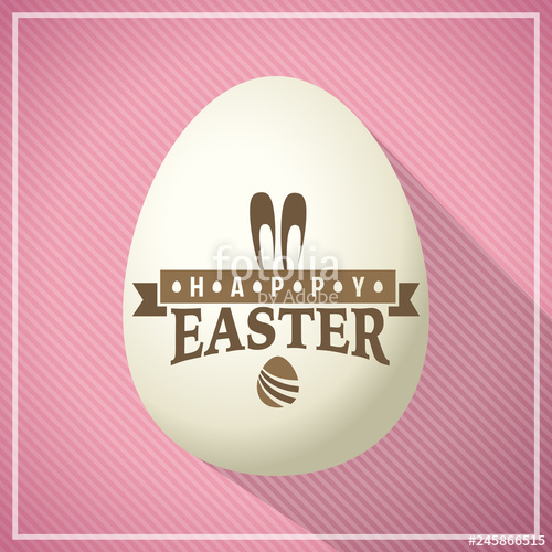 500x500 Vector Egg With Happy Easter Logo Seal Template Stock Image