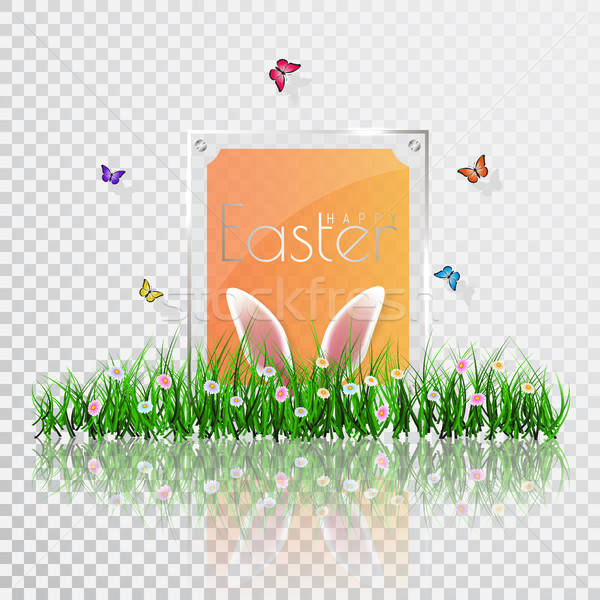 Happy Easter Vector Easter Eggs With Grass, Butterfly And Flowers 600x600 Happy Easter Vector Easter Eggs With Grass, Butterfly And Flowers