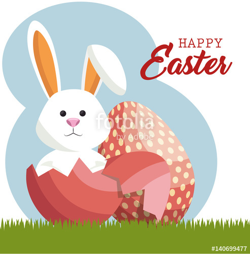Cute Rabbit Happy Easter Vector Illustration Design Stock Image 493x500 Cute Rabbit Happy Easter Vector Illustration Design Stock Image