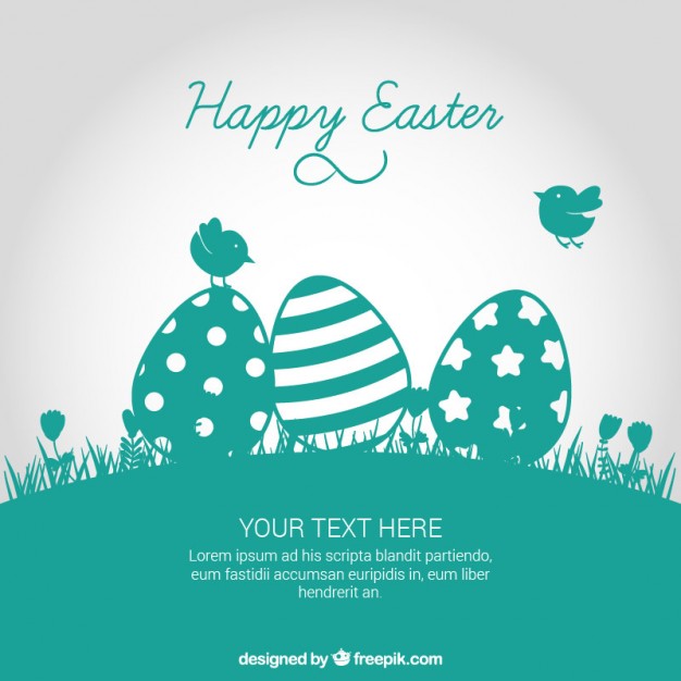 626x626 Easter Card In Turquoise Tone Vector Free Download