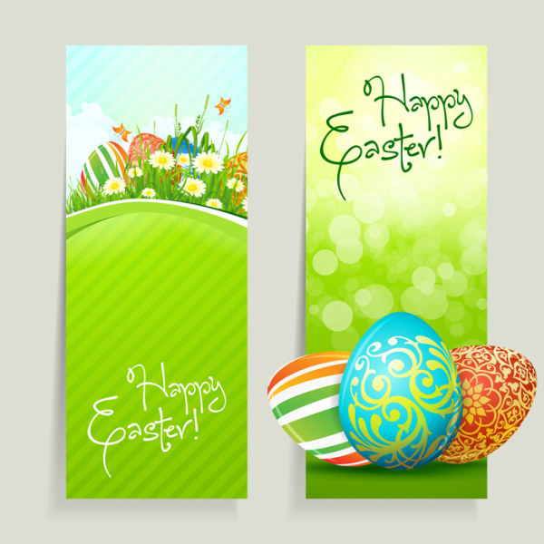 600x600 Green Style Easter Design Elements Vector Free Download
