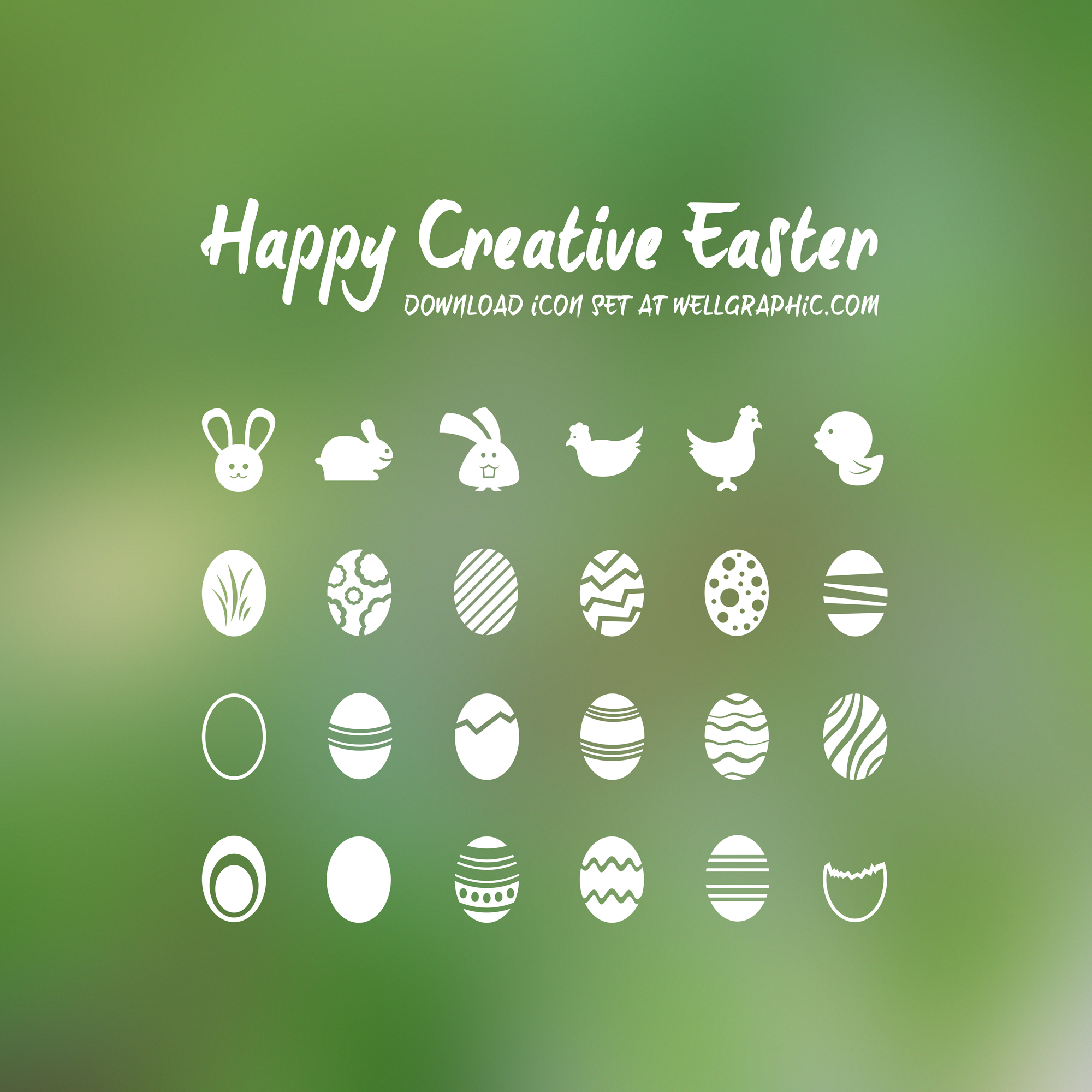 2000x2000 Happy Creative Easter! Free Easter Vector Icon Set