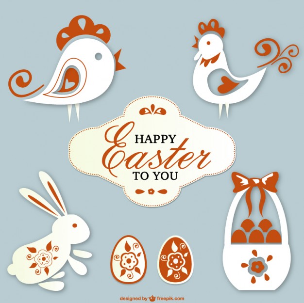 626x625 Happy Easter Elements Vector Free Download