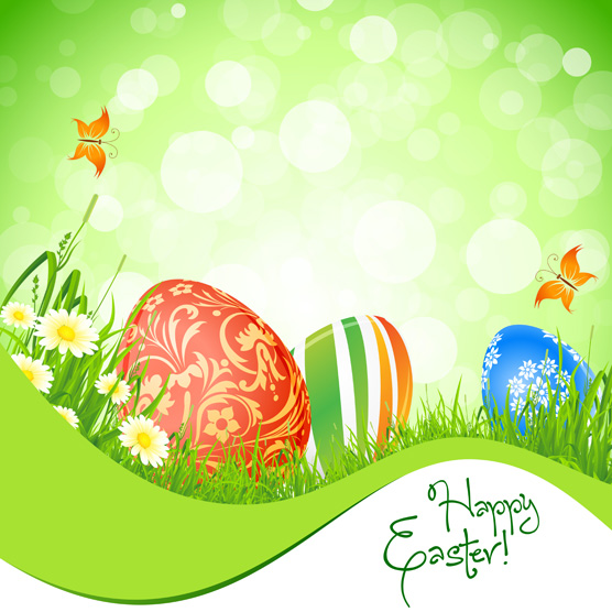 556x556 Green Style Easter Design Elements Vector Free Download