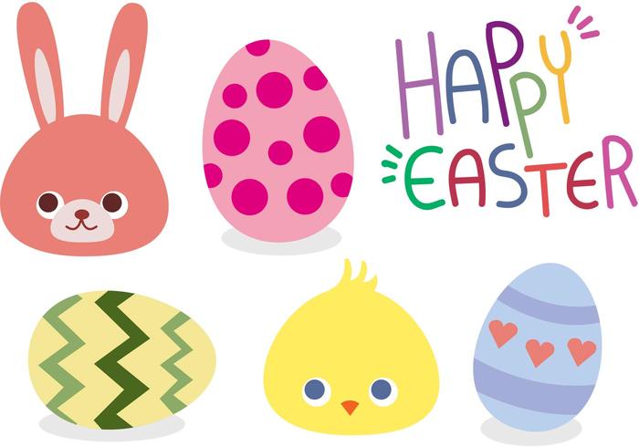 700x490 Happy Easter Vector Set