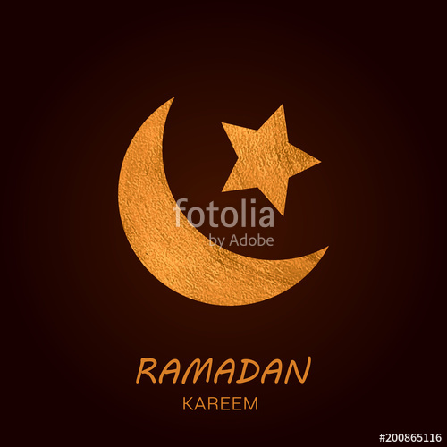 500x500 Ramadan Kareem Illustration With Crescent And Star Arabic