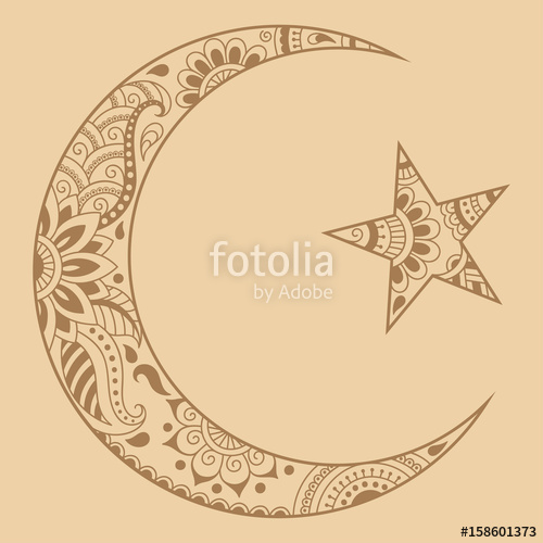 500x500 Religious Islamic Symbol Of The Star And The Crescent Decorative