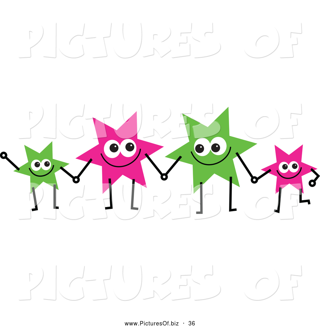 1024x1044 Vector Clipart Of A Team Of Colorful Smiling Stars Holding Hands