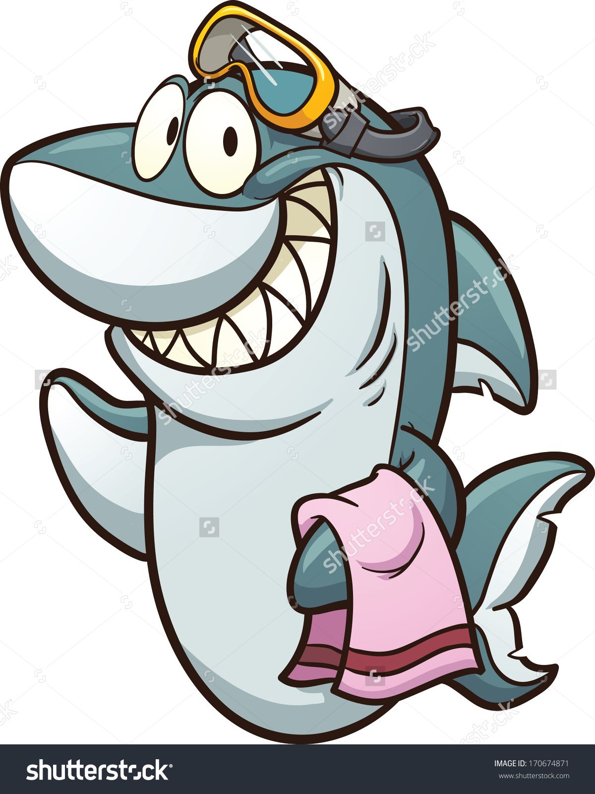 Cartoon Shark Wearing Goggles Vector Clip Art Illustration 1200x1600 Cartoon Shark Wearing Goggles Vector Clip Art Illustration