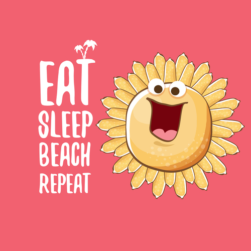 500x500 Eat Sleep Beach Summer Poster Template Vector Free Download