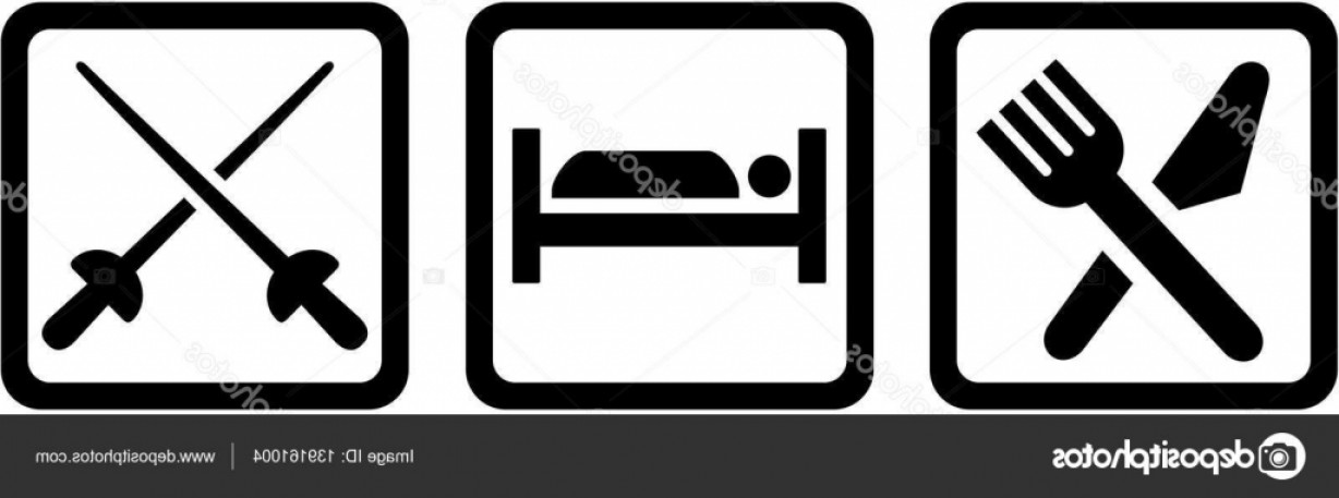 1228x457 Stock Illustration Eat Sleep Fencing Icons Createmepink