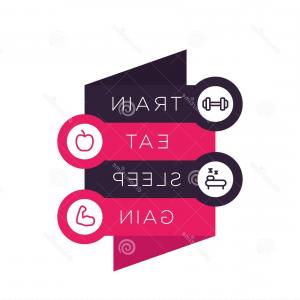 300x300 Train Eat Sleep Vector Poster Gym Step Labels Fitness Line Icons