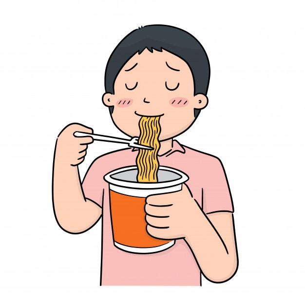 626x626 Vector Of Man Eat Noodle Vector Premium Download
