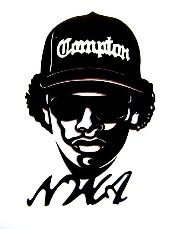 570x760 Nwa,hip Hop, Eazy E, Stencil Art, Reusable Black Decal Sticker