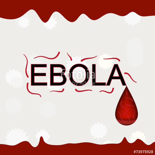 500x500 Ebola Word With Virus And Blood Background Vector Illustration