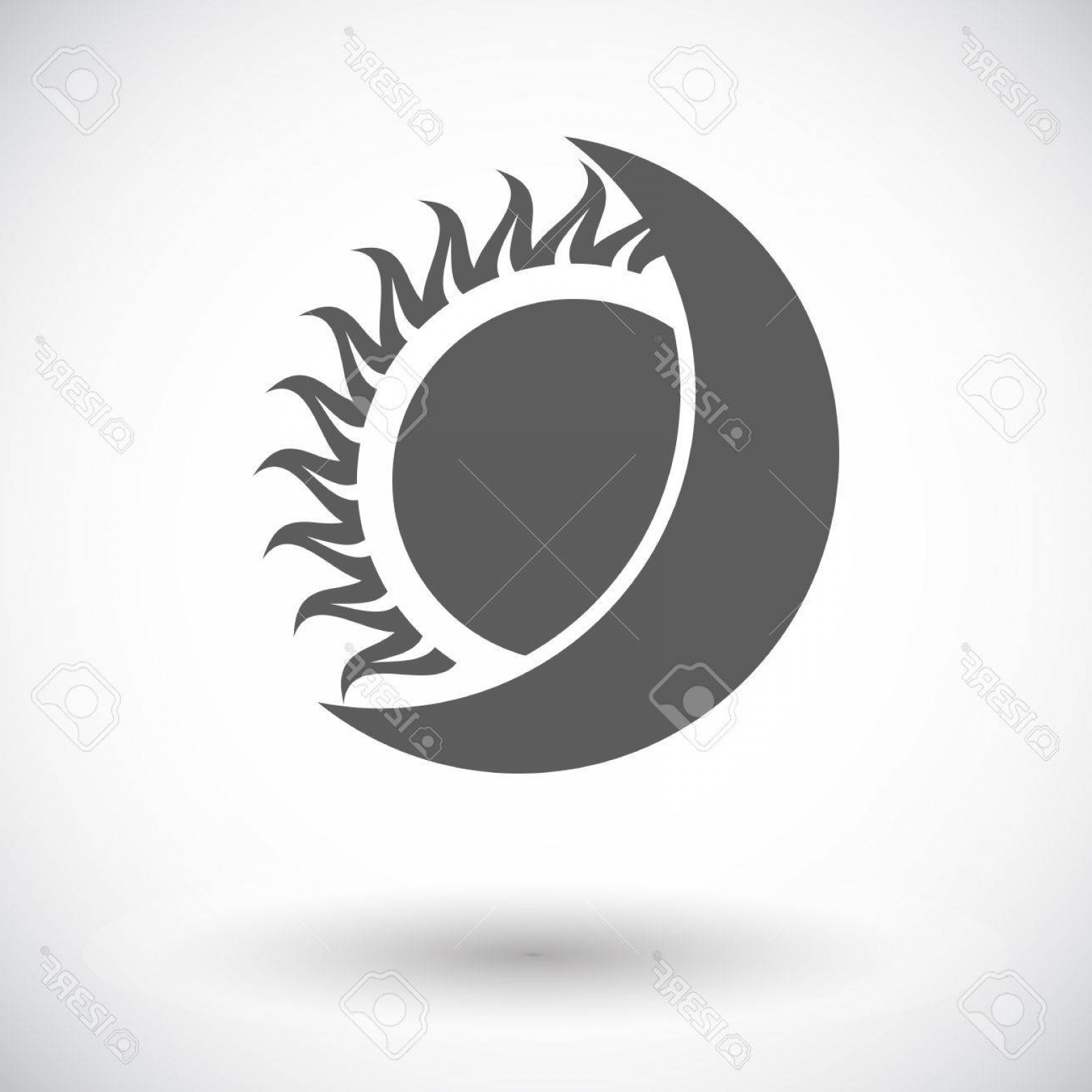 1560x1560 Photostock Vector Solar Eclipse Single Flat Icon On White
