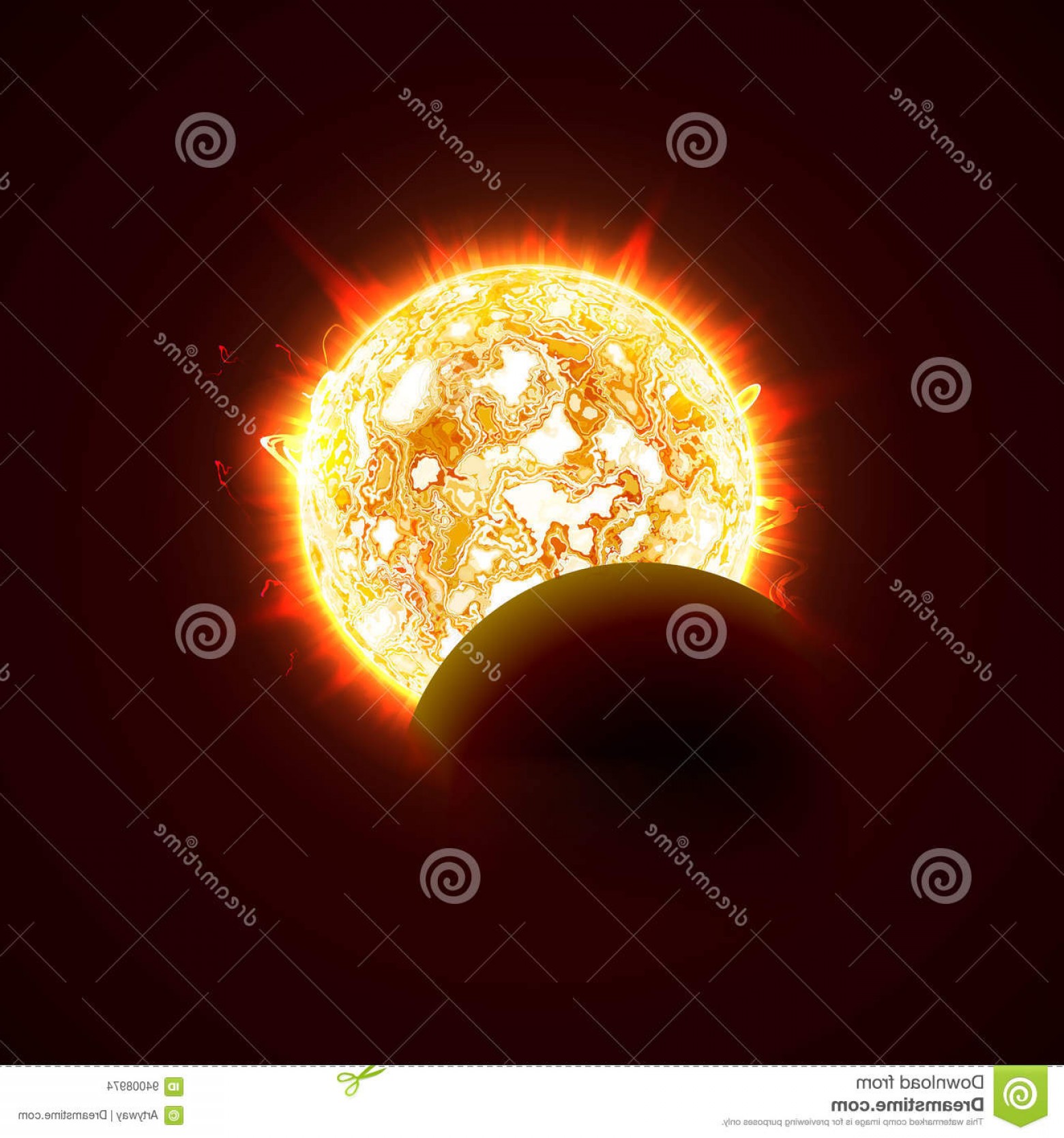 1560x1668 Stock Illustration New Sun Eclipse Vector Illustration D Bright