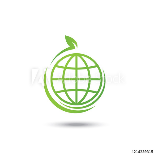 500x500 World Eco Friendly Icon Green And Logo, Vector Illustration