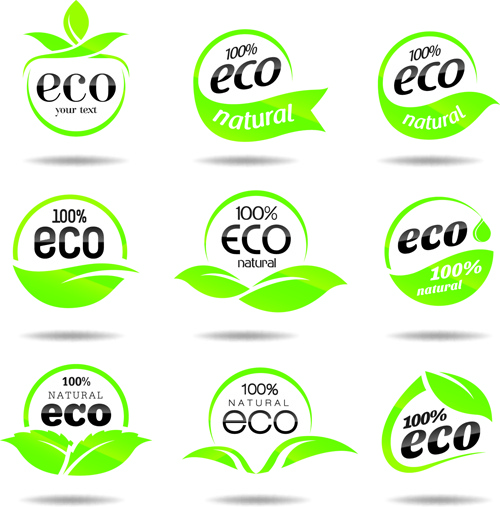 500x507 Eco With Natural Logos And Labels Vector Free Vector