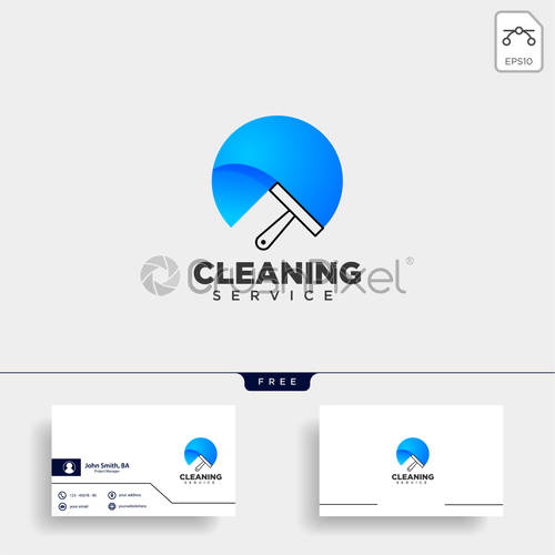 500x500 Cleaning Service House Eco Logo Template Vector Illustration Icon