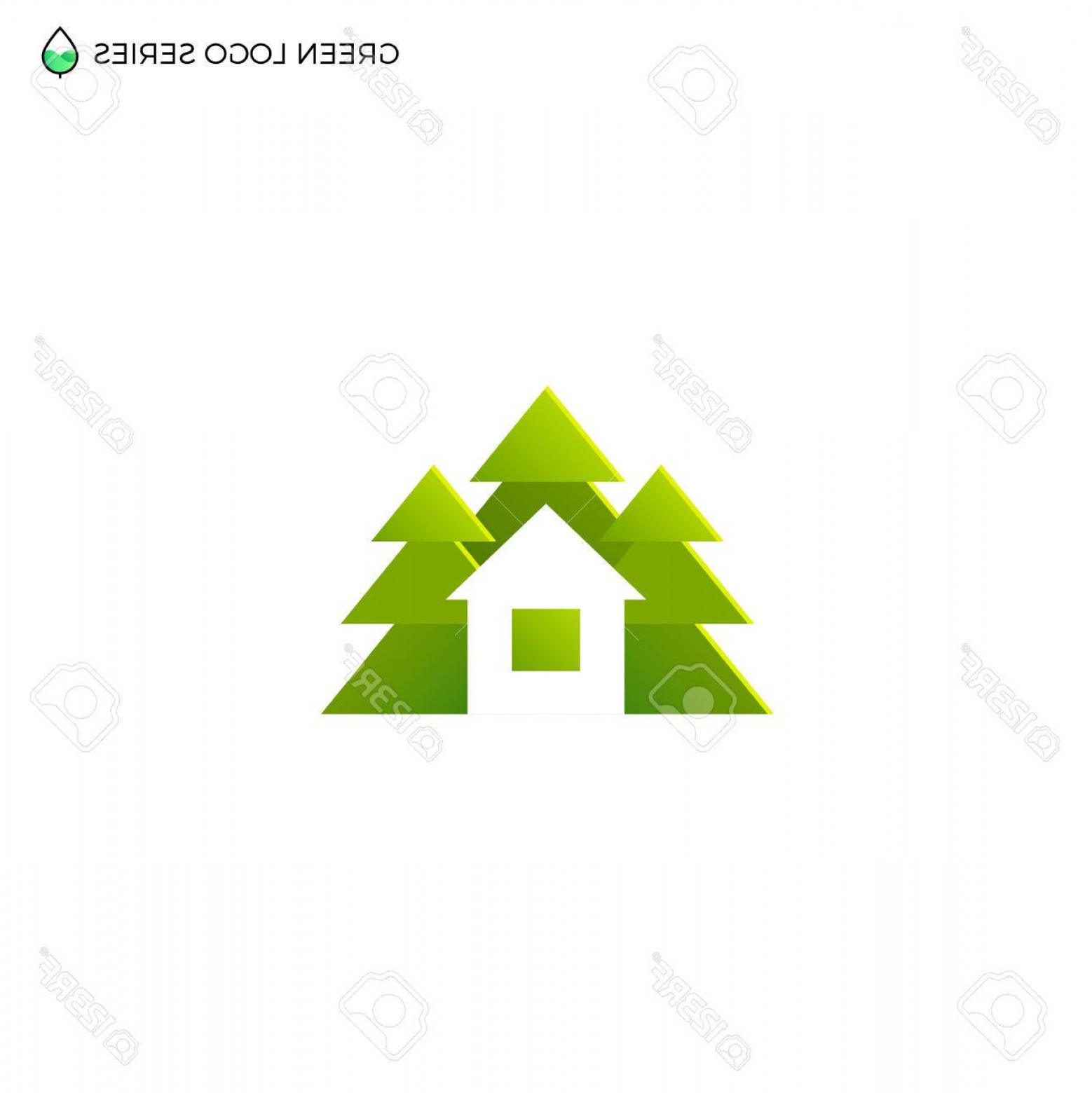 1558x1560 Photostock Vector Green House Logo Eco House Vector Illustration