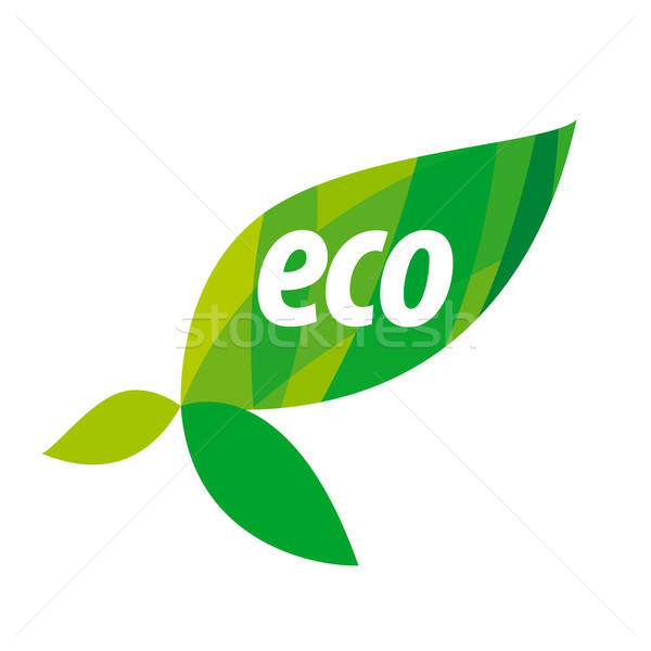 600x600 Abstract Eco Vector Logo With Green Leaves Vector Illustration